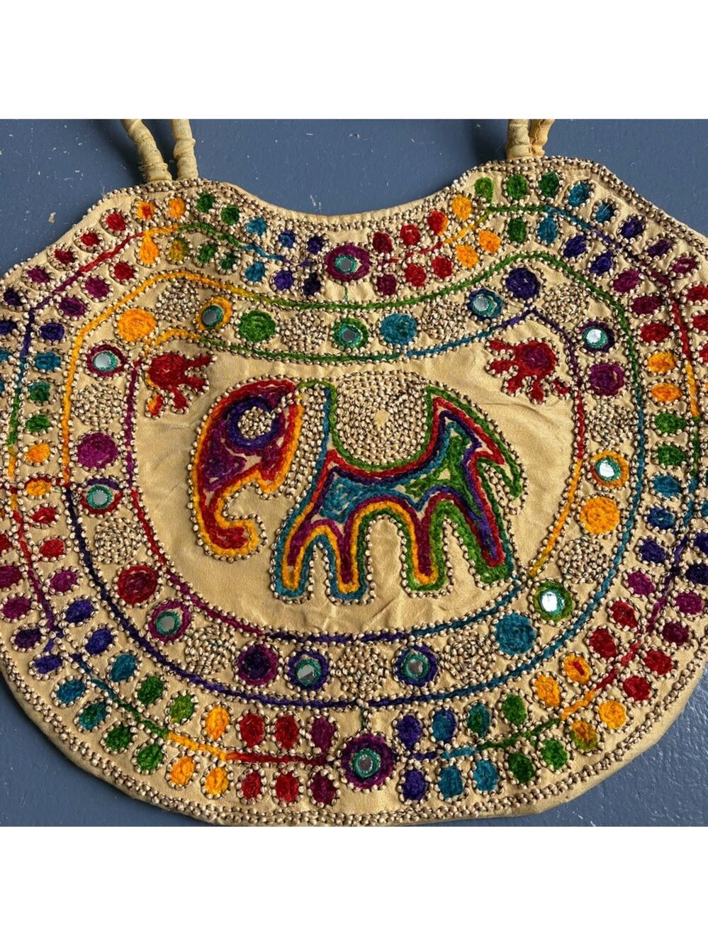 Colorful Embroidered Elephant Bag